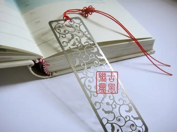 Stainless steel various flowers bookmark-6