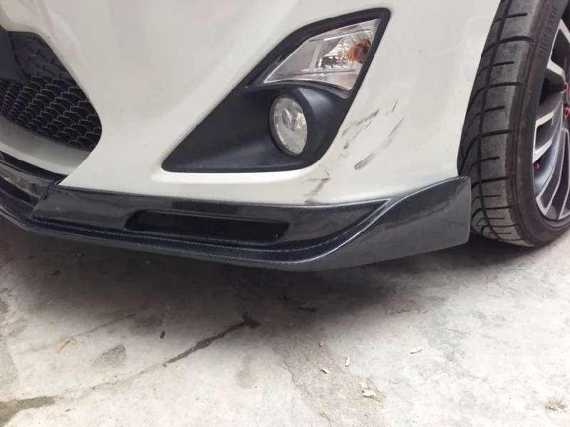 Углеродное волокно передний бампер для автомобиля спойлер сплиттеры для Toyota GT86 86 FT86 2013- черный