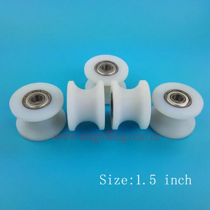 

1.5 inch sliding nylon wheel groove "U" with 2PCS 608ZZ bearing bore 8mm or 6mm