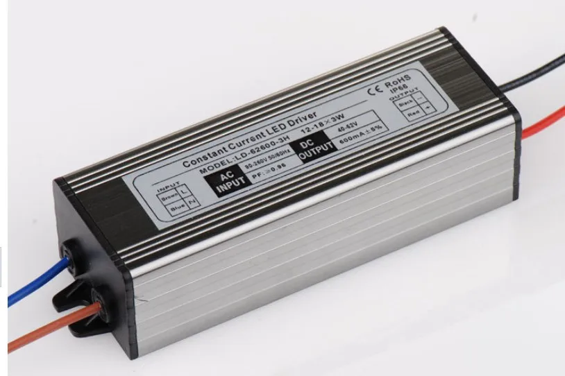 2 шт. DC40V-62V 600mA светодиодный драйвер IP66 Водонепроницаемый Питание для 36-54 Вт 12-18*3 w светодиодный свет