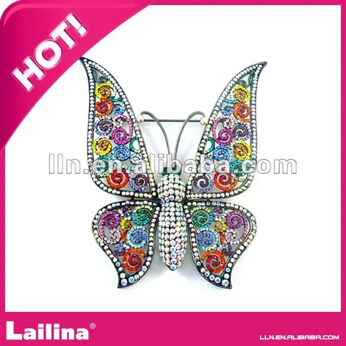 Красивые Красочные Бабочки Rhinestone Брошь Pin