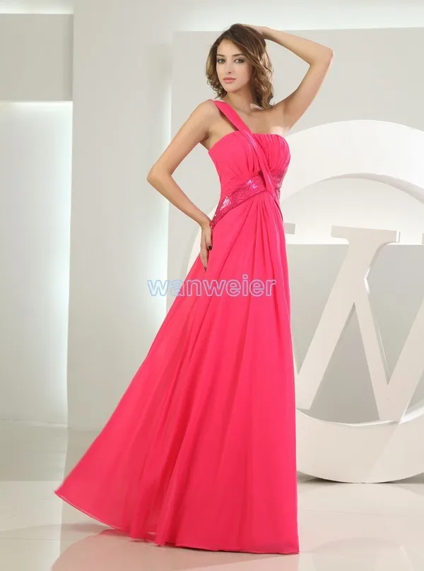 Бесплатная доставка макси платья долго 2014 vestidos formales невест платье горничной Большой размер fuschia красного шифона длинные платья невесты