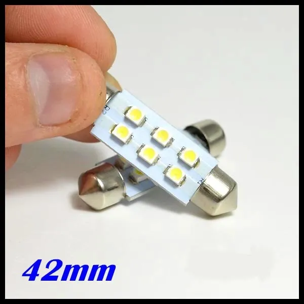 Гирлянда светодиодная 6smd 1210 31 мм/36 мм/39 мм/42 мм автомобиль светодиодное освещение белый автомобилей 194 168 192 W5W светодиодные лампы автомобильные