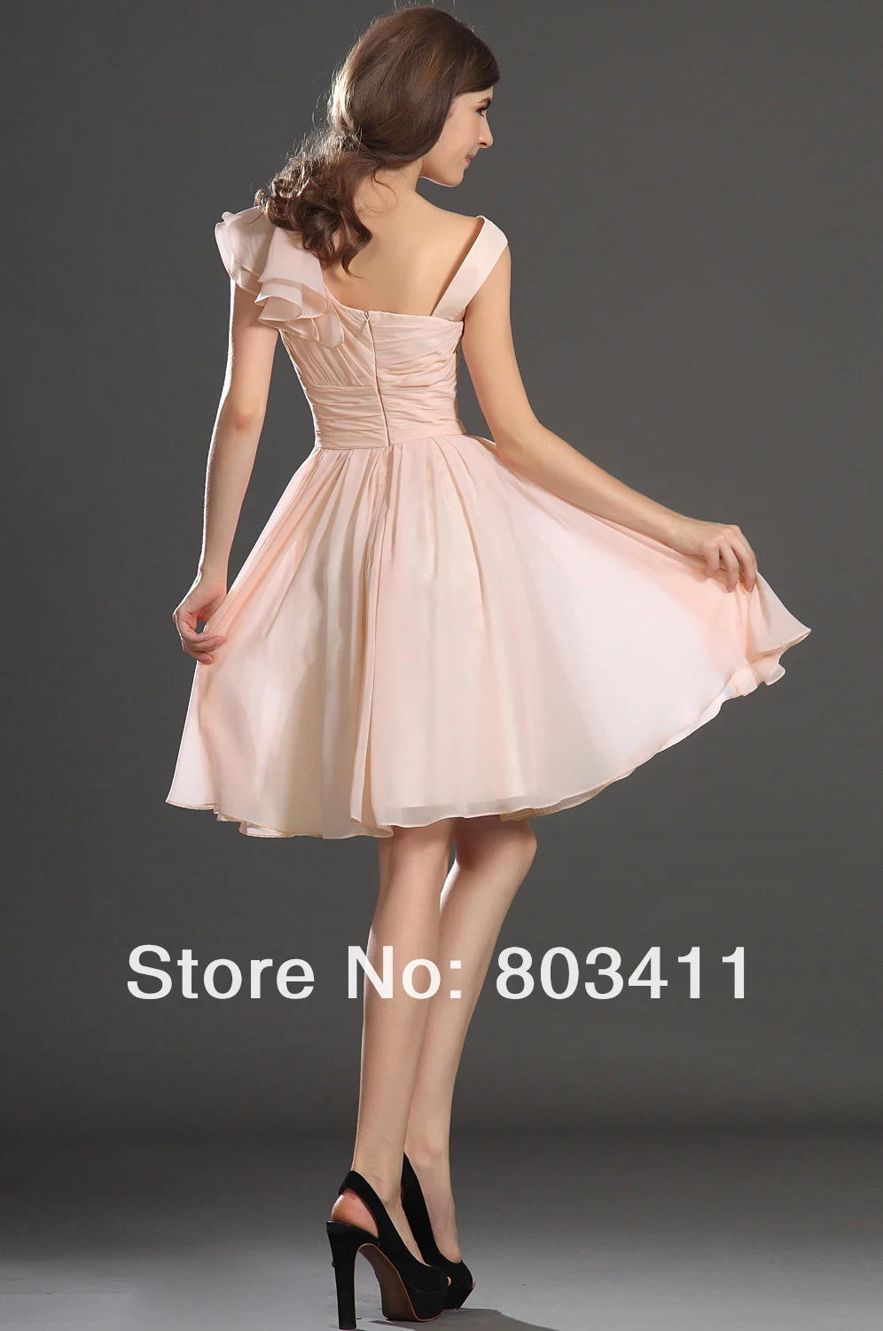 Новое милое плиссированное платье на бретелях, легкий розовый шифоновый коктейльное платье