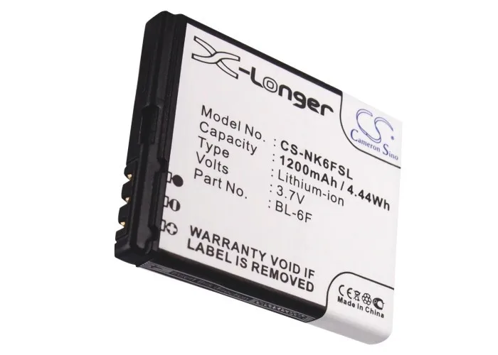 BL-6F Аккумулятор для BEAFON SL550, SL550_EU001BS; для NOKIA N78, N79, N95 8GB