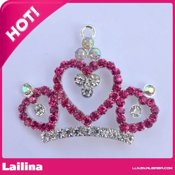 

Rhinestone crown pendant & charm for necklace /Crystal princess crown pendant