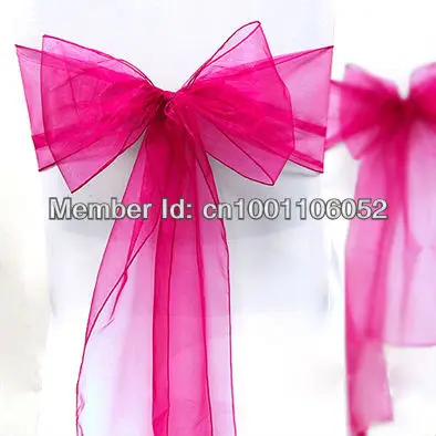 25 шт. серебро "(20 см) Ш х 108"(275 см) l Sheer органза Пояса Свадебная вечеринка Банкетный Председатель органза Sash Лук