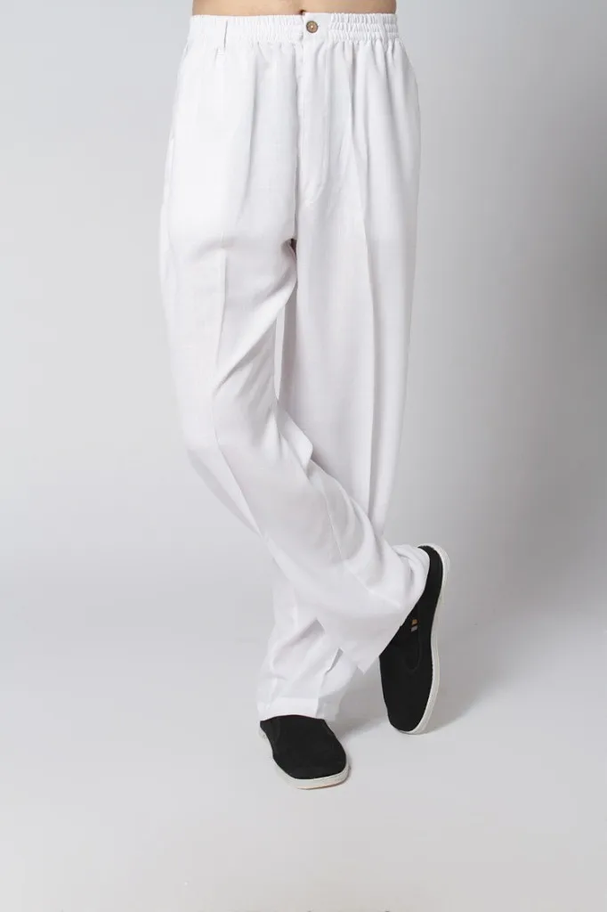 Белые китайские мужские льняные брюки кунг-фу Размер S M L XL XXL XXXL 2350-8