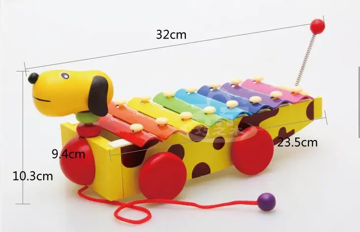 Детская обучающая деревянная ксилофонная музыка, игрушки для детей, Желтая Собака, детские деревянные музыкальные игрушки