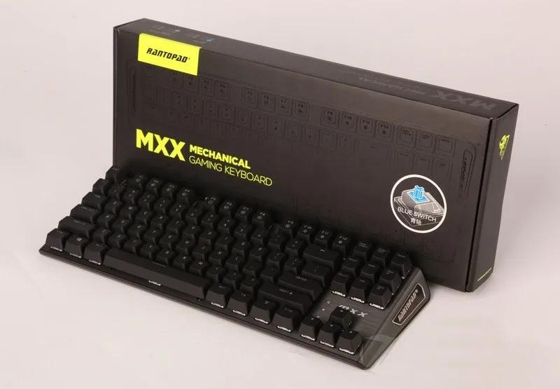 Новинка, Rantopad MXX 87 Key, USB Проводная Механическая игровая клавиатура с подсветкой, АБС-пластик, два цвета, клавишные колпачки, N-Key rolllover