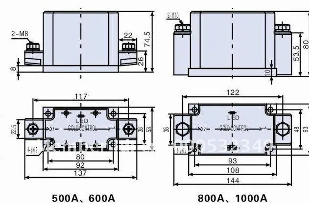 Промышленный класс твердотельные реле SSR SAM801200D 1200A 40-40-800VAC 4-32VDC