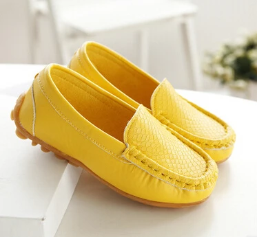 SY088Yellow Новая модная детская обувь, размер 21-36, детские кроссовки из искусственной кожи, обувь для малышей, водонепроницаемые мокасины для мальчиков и девочек, мягкие слипоны, 8 цветов, SY068 - Цвет: SY088Yellow