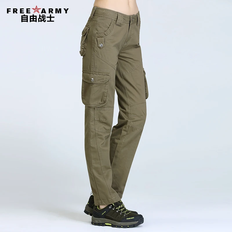 FreeArmy Брендовые женские штаны для бега с несколькими карманами, армейские зеленые повседневные штаны, женские военные спортивные штаны, леггинсы хаки, брюки