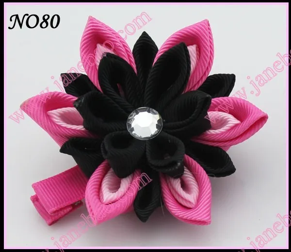 Новые 280 шт. " два слоя Kanzashi цветок заколки моды девушка Bow заколки