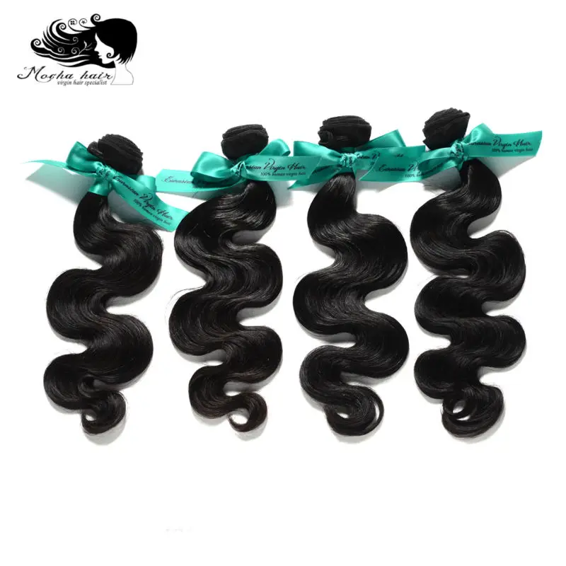 Cor da Extensão do Cabelo Corpo Onda Cabelo Mocha Europeu 12 Polegada-26 Polegada Natureza Virgem 100% Humano Tece 10a 7 High Quality Apliques e perucas
