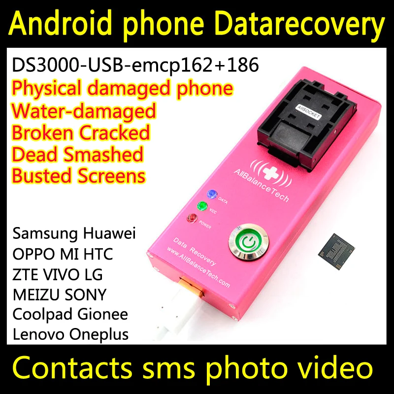 Восстановление данных Dead android phone DS3000-USB3.0-emcp162+ 186 инструмент для ACER восстановите контакты SMS сломанных поврежденных