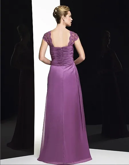; Новинка года; vestidos de festa; длинное фиолетовое кружевное шифоновое платье; большие размеры; элегантные вечерние платья для матери невесты