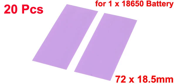A x20 29 5mmx72mm Uxcell 20 шт 72 мм X 18,5 мм ПВХ термоусадочные трубки фиолетовый для батареи 1X18650. | Черный | синий | Зеленый | Оранжевый | Розовый | Фиолетовый - Цвет: A x20 29 5mmx72mm