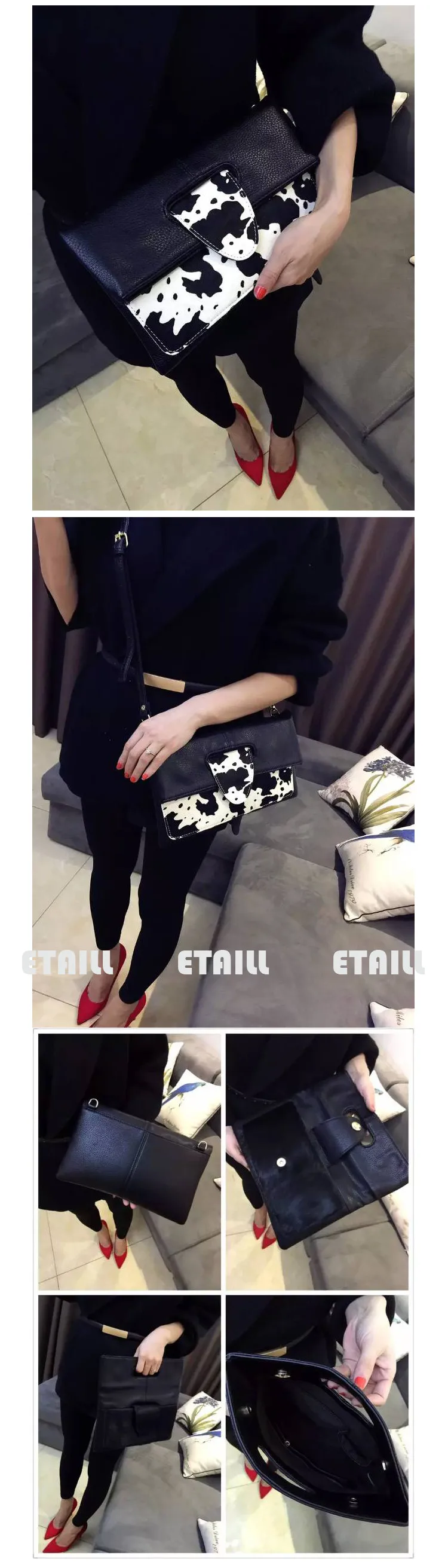 horsehair PU envelope bag