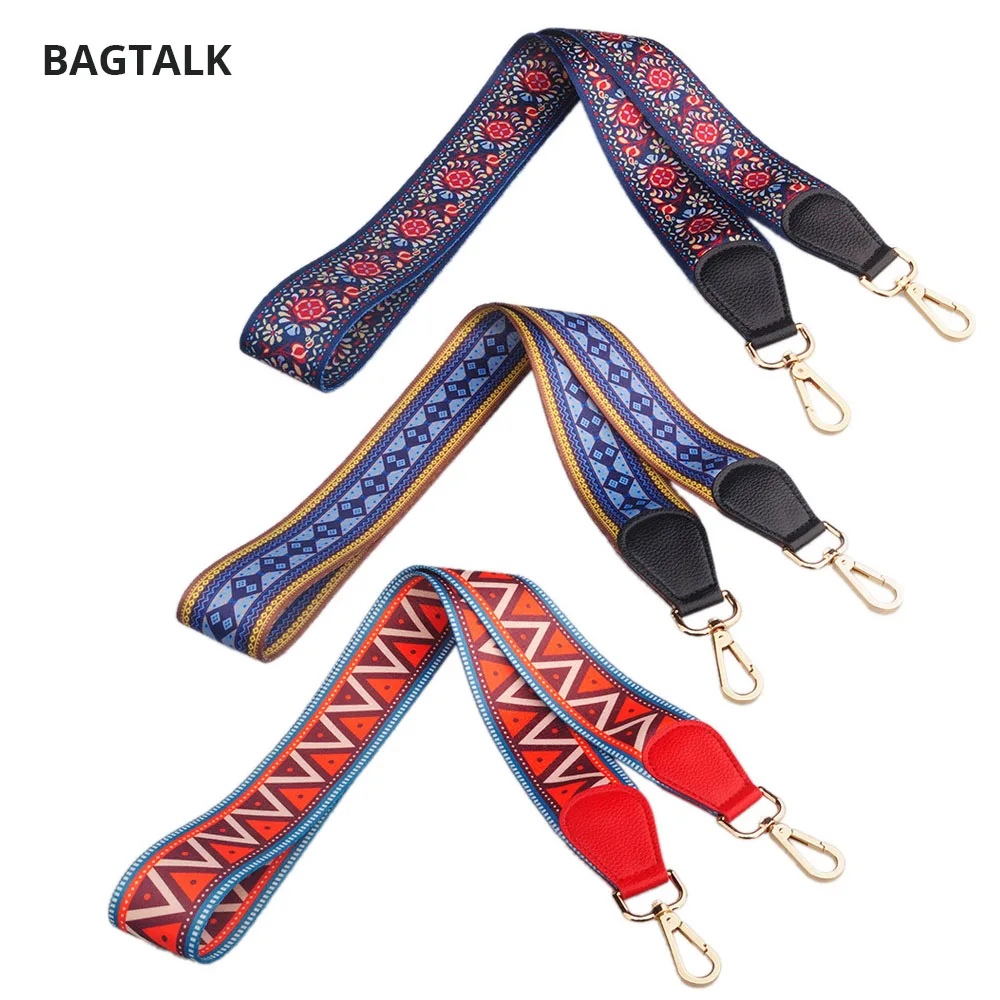 Thicker Colorful Fabric Long Shoulder Belt Straps For Bags Real Leather with Golden Hardware
