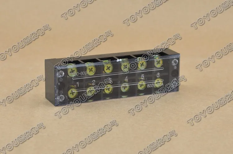 TBC-606 6Pin 60A 660V фиксированные клеммные блоки с барьером