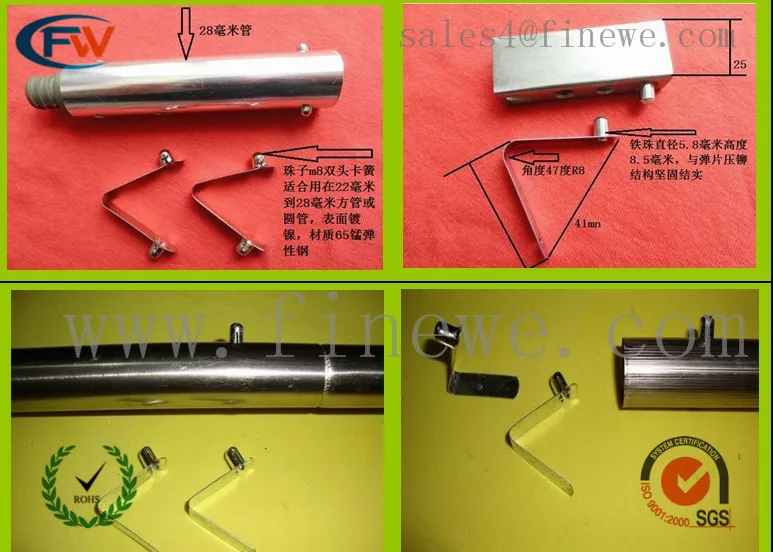 Производитель индивидуальный цинковый v Форма пружинная кнопка для телескопические палки костыли и трости#8