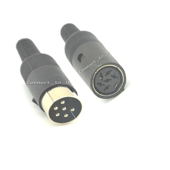 

10 Pieces 6pin DIN plug Male Connector & 6pin Female Jack DIN Connector