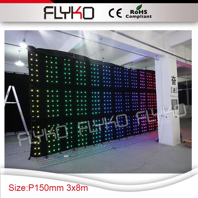 3X8 м новейшие светодиодные стены модный дизайн rgb видео P15cm с ПК контроллер