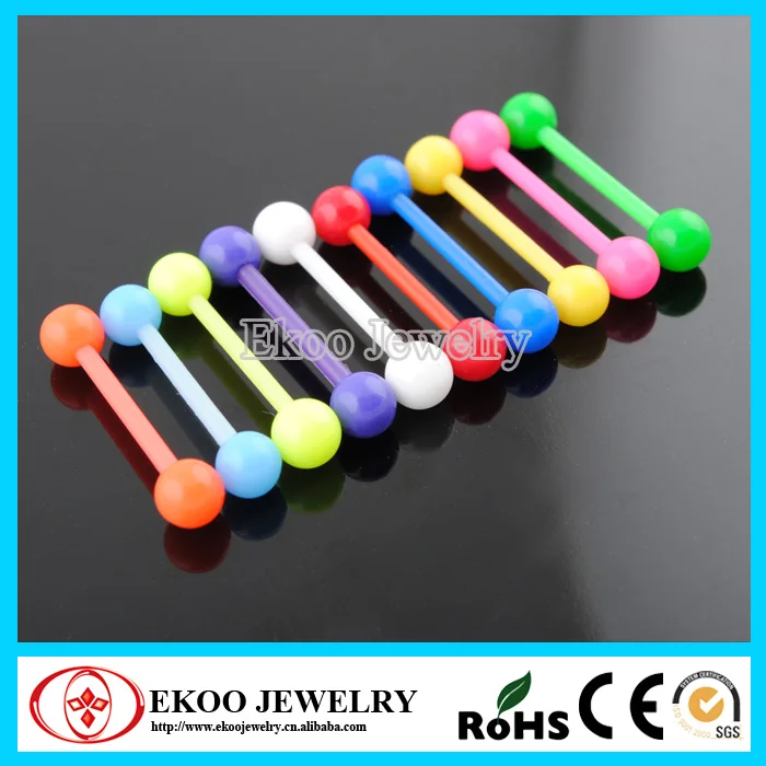 (min. Order 10) Free Shipping Body Jewelry Bio Flexible Acrylic Tongue