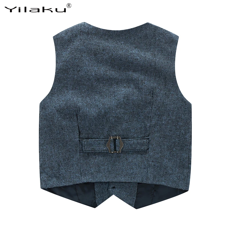 Yilaku/комплекты одежды для мальчиков Детский деловой костюм рубашка+ жилет+ штаны для мальчиков, костюмы джентльмена для маленьких мальчиков комплект одежды для детей, CF405