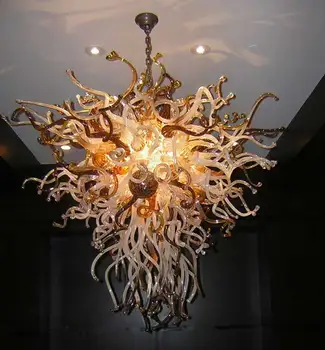 

Hand Blown Stained Glass Faux Candle Chandelier Chandeliers Home Decor for living room Bedroom