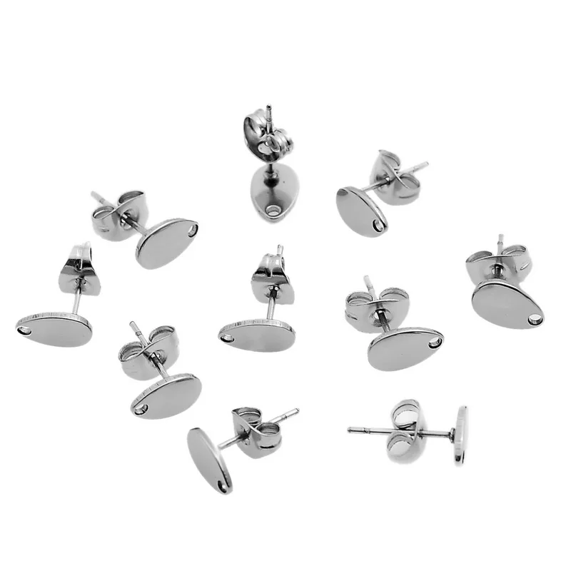 Серьги гвоздики из нержавеющей стали 10 шт.|earring stopper|stoppers earringswater drop |