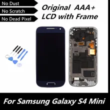 100% High Quality Blue/ Black LCD for Samsung Galaxy S4 mini I9190 i9192 i9195 LCD Display Touch Screen with Frame Assembly