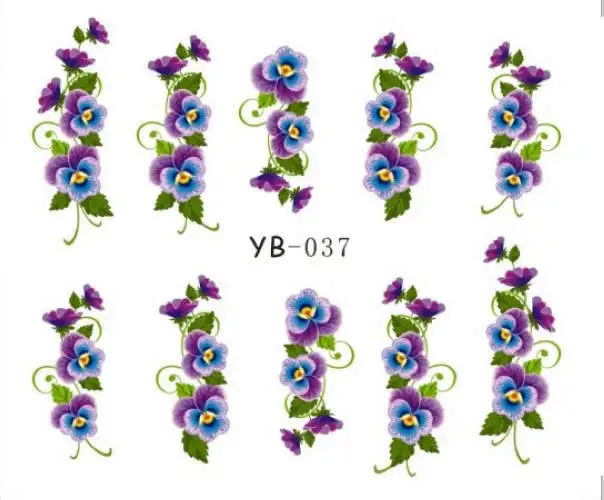 20 листов/много смешанных yb-037-yb-048 серии Симпатичные передача воды Стикеры ногтей Стикеры