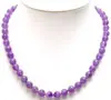 6 мм круглые Высокое качество природного фиолетовый кристалл 3 пряди 18-20 "necklace-nec5748