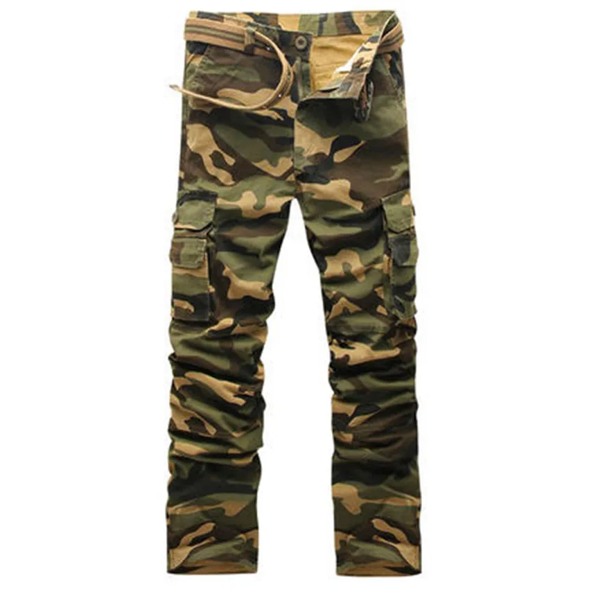Camouflage Pants Men 2017 Top Fashion army green Multi Pocket Solid ...