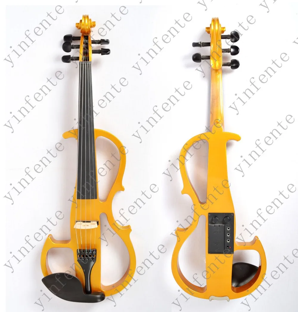 Скрипка новая 4/4 электрическая скрипка 5 струн твердая древесина тихий тонкий тон части включают монохромный синий желтый красный черный и т. д
