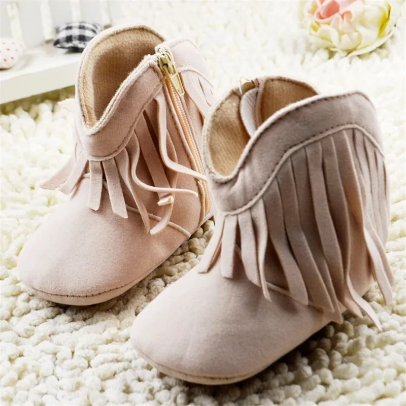 New Sweet Baby Girls Boots Infant Toddler Warm Shoes Fringe Winter Boot
