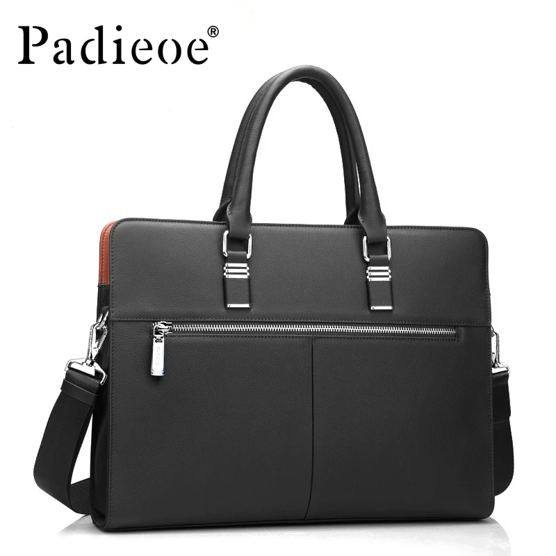 Padieoe, роскошный бренд, натуральная кожа, мужская сумка для ноутбука, портфель, модные мужские деловые сумки, повседневная кожаная сумка-мессенджер для мужчин