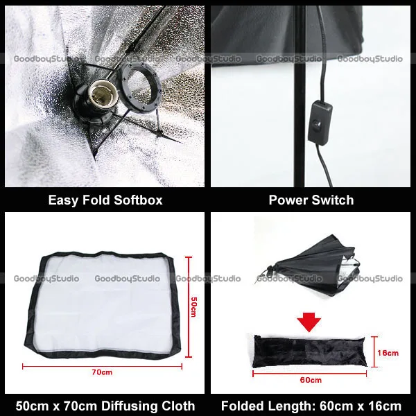 1300 Вт(2x150 Вт cfl) 50x70 см складной Софтбоксы непрерывной Освещение комплект 220 В 230 В
