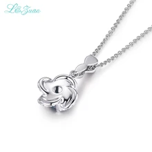 L& zuan, серебро 925 пробы, натуральный 0.55ct, голубой топаз, цветок, романтическая подвеска, модное ожерелье, ювелирное изделие с серебряной цепочкой, подарок