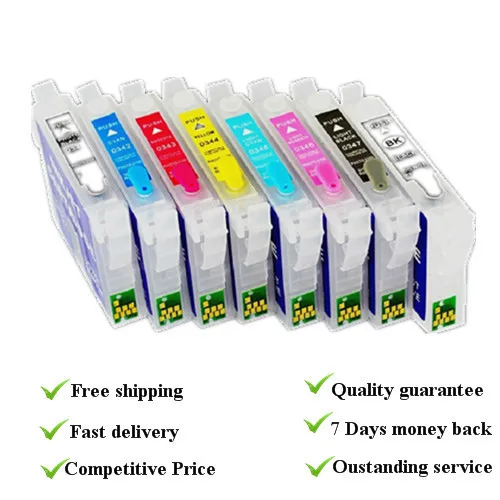 Чернильный картридж многоразового использования для EPSON STYLUS PHOTO 2100 photo 2200 T0341 T0348 картридж с чипами автоматического сброса