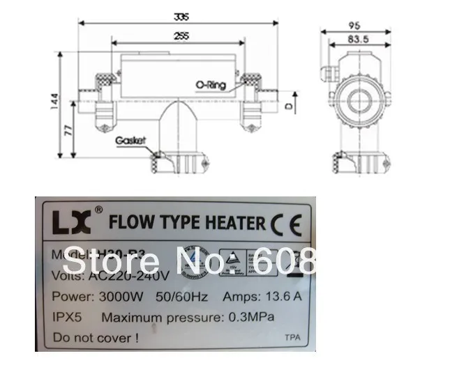 LX нагреватель ванной H30R3 H30-R3 Т-образный 230 В переменного тока, 50-60 Гц дешевые водонагреватель