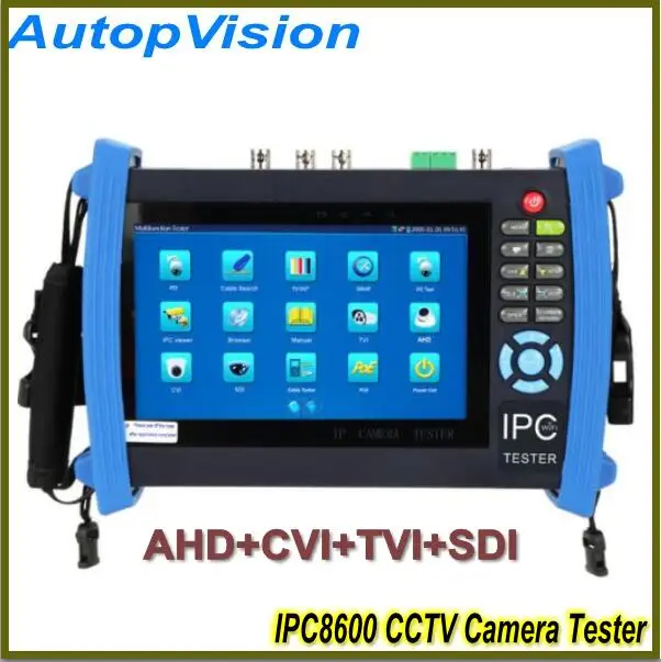 7 Inch Touch Screen CCTV Security IP Camera Tester IPC Tester ONVIF Cable/POE test +AHD+CVI+TVI+SDI Camera Tester IPC-8600ADHS