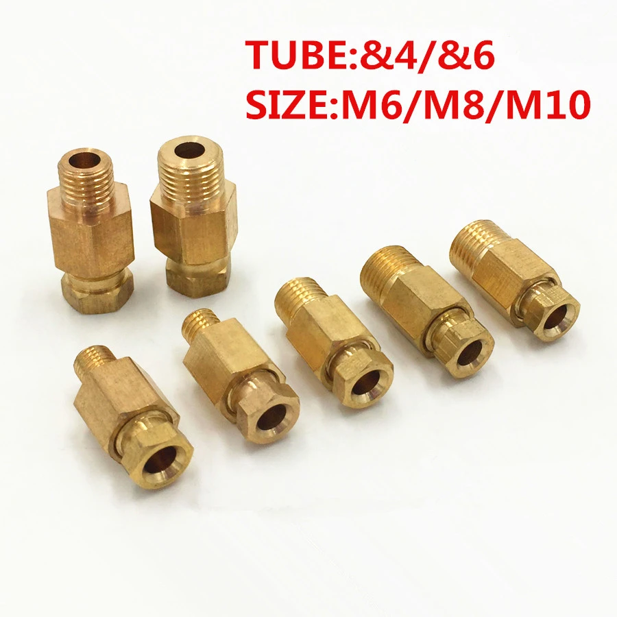 raccordi per connettore rapido contatti pneumatici 5 pezzi Filettatura maschio M8 a forma di tubo L da 10 mm