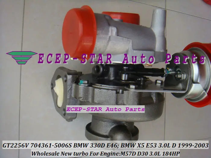 GT2256V 704361-5006S TURBINE Turbo Fit For bmw 330D E46 X5 3.0D E53,EngineM57D D30 3.0L 184HP 1999-2003 Turbocharger (2)