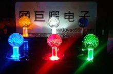 5V single color lighted Illuminated joystick with crystal bobble top ball and microswitch for game machine