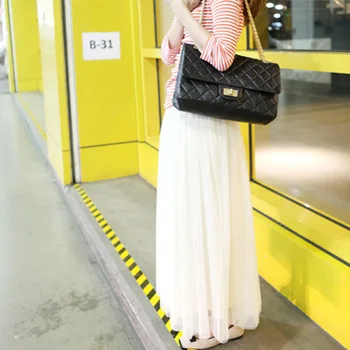 

Net Yarn Ball Gown European Style Pleated Pattern Summer Skirt Multicolored