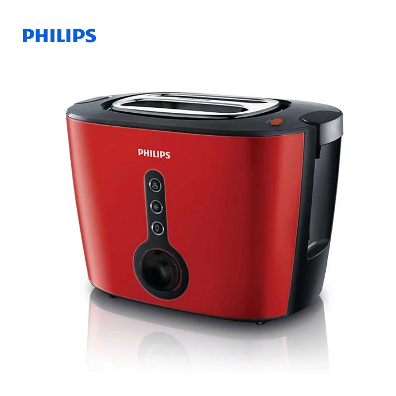 Philips Toaster 2 slot metal 3 function Brushed metal red