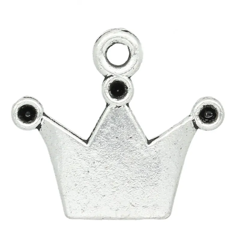 

50PCs Crown Charm Necklaces & Pendants With Rhinestone Men Jewelry Charms For Jewelry Making 19x17mm
